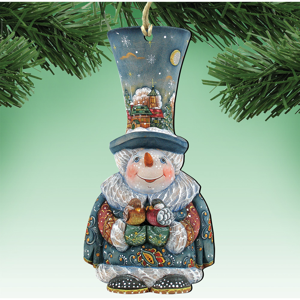 gDeBrekht 8116420 classic christmas Snowman Ornament by gDeBrekht Set of 2