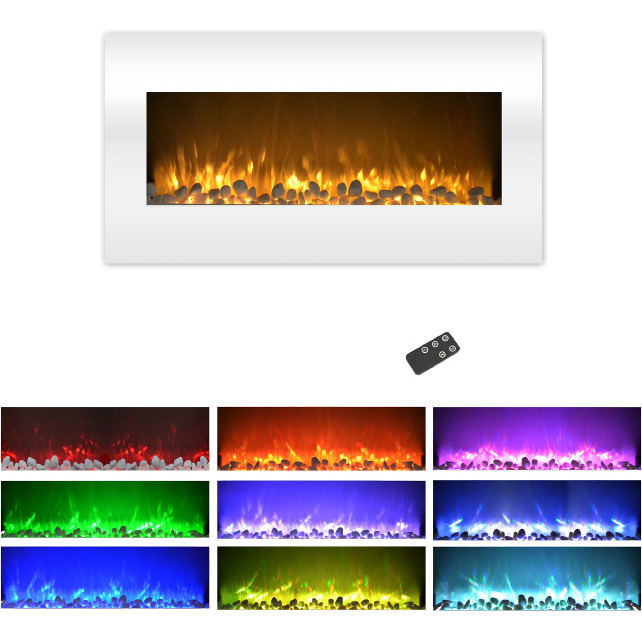 Northwest 80-2000A-36-WHITE 36 in Wall Mounted Electric Fireplace  White