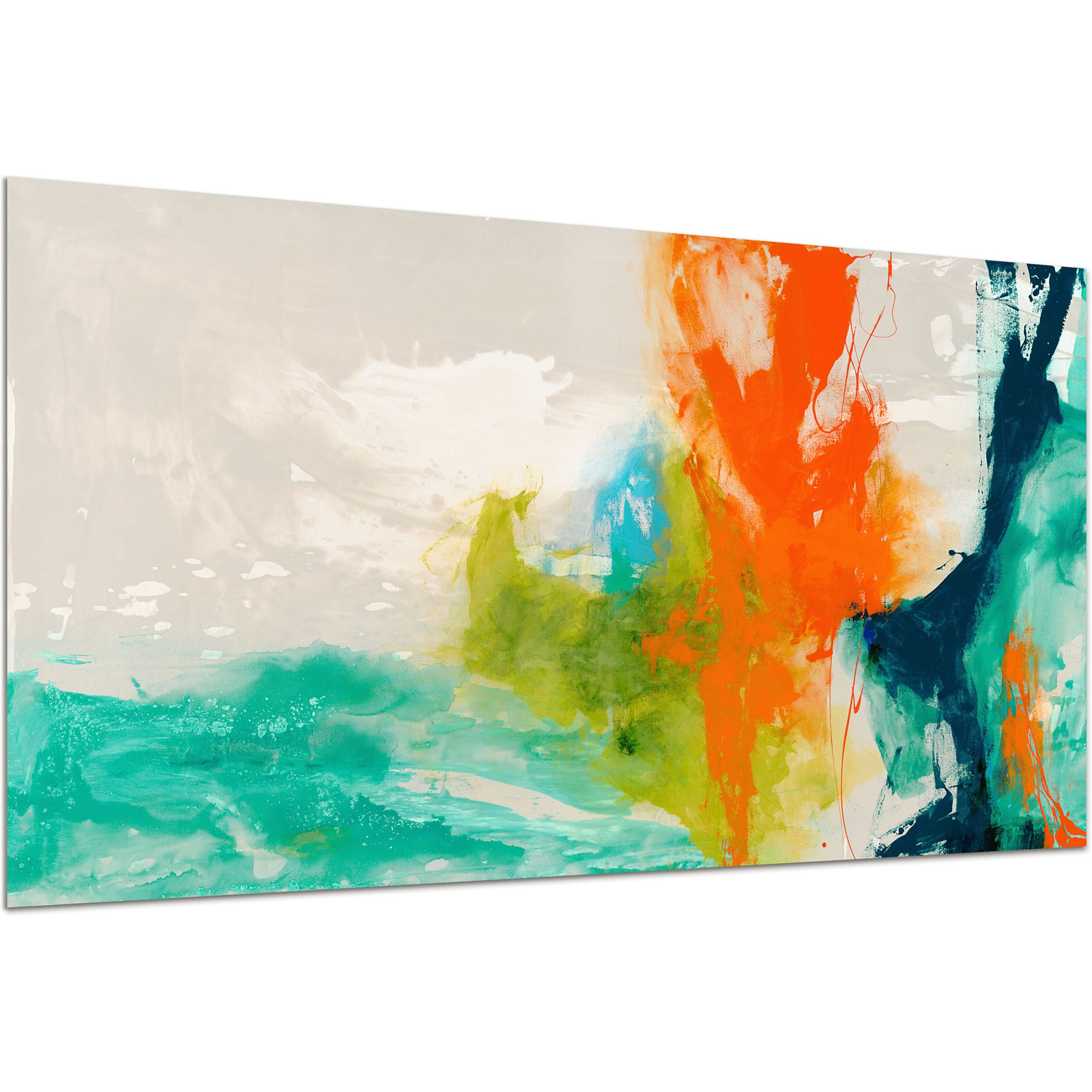 Empire Art Direct TMP-108453-2448 Frameless Free Floating Tempered glass Art by EAD Art coop - Tidal Abstract 1