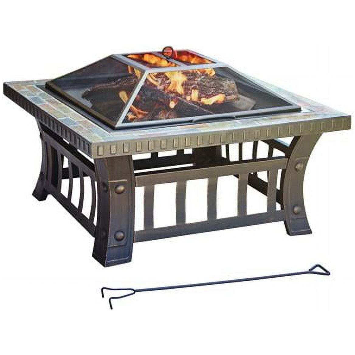 Living Accents 4903852 Steel Square Wood Fire Pit - 20 x 30 x 30 in