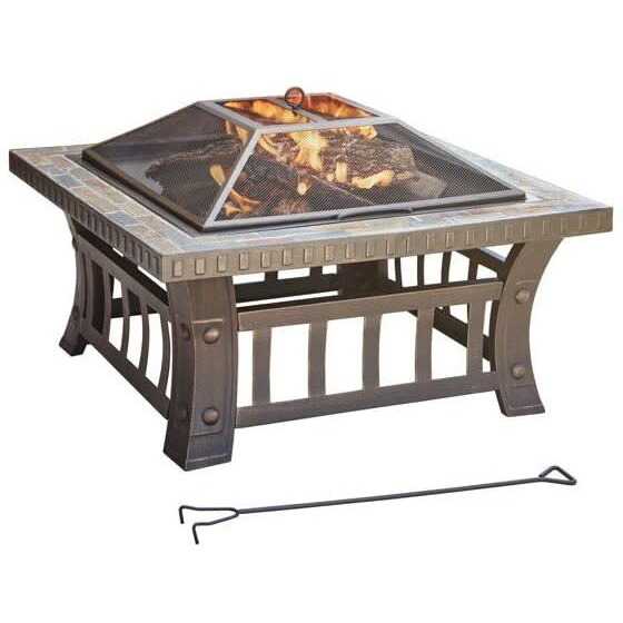Living Accents 4903852 Steel Square Wood Fire Pit - 20 x 30 x 30 in