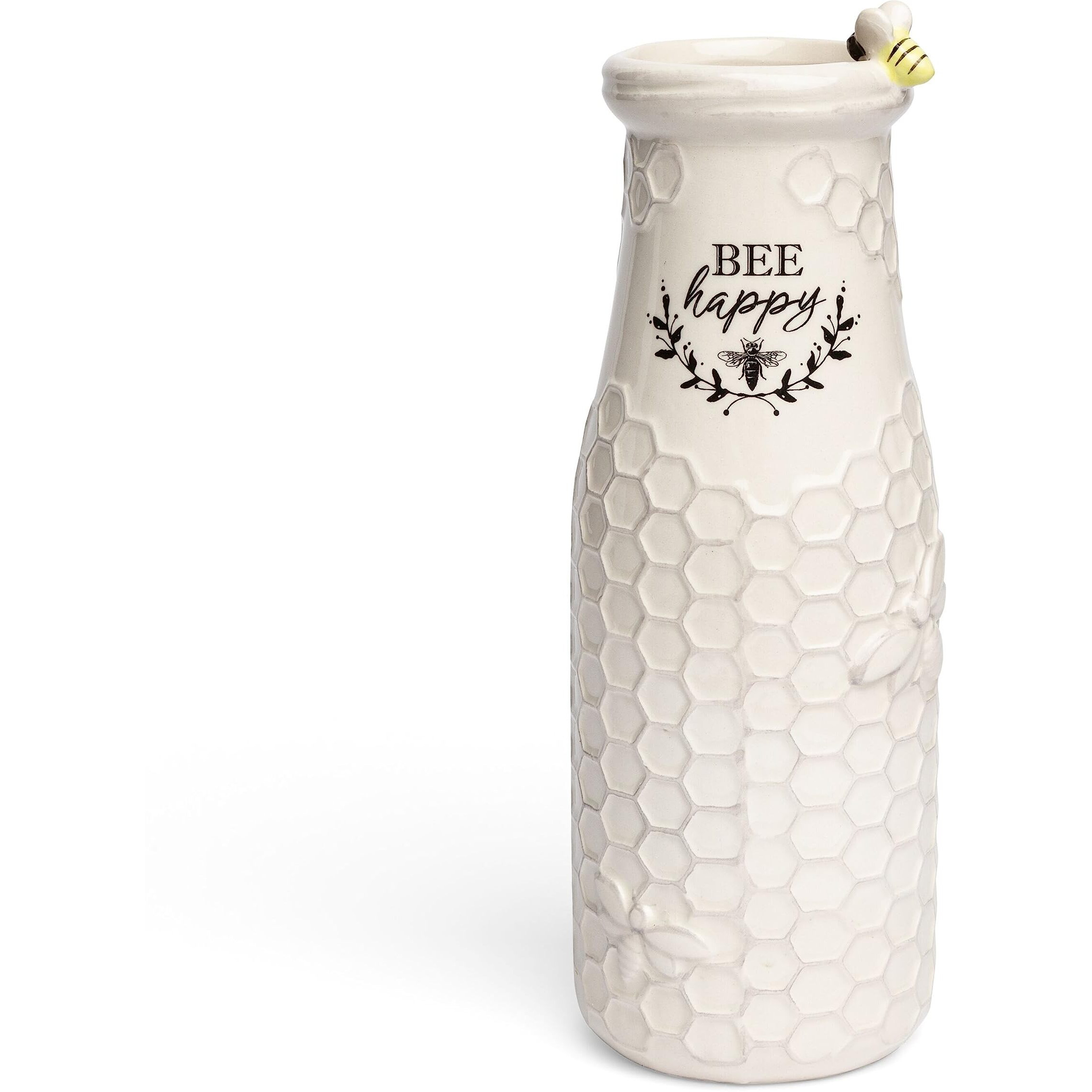 Youngs 156005 Bee Happy ceramic Vase - 3 x 8 in
