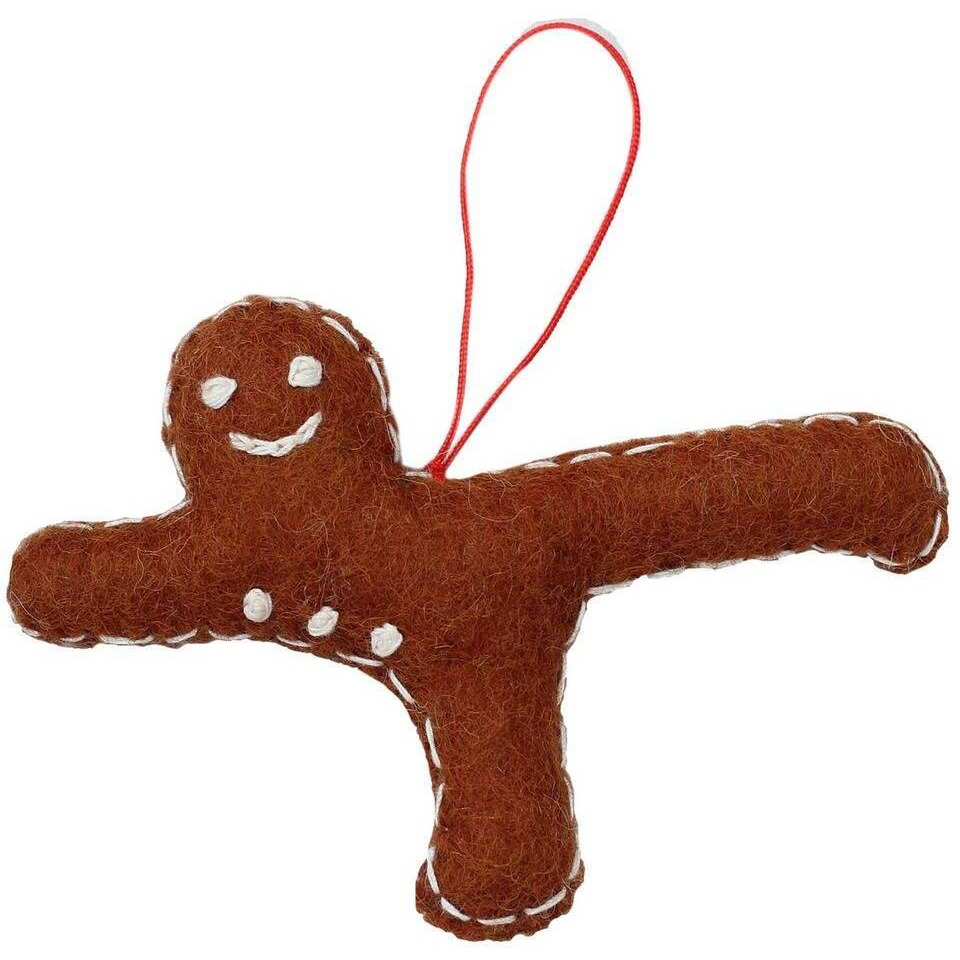 global groove gLg50025-01-241444 Handmade & Fair Trade gingerbread Yogi Felt Ornament - Airplane Pose