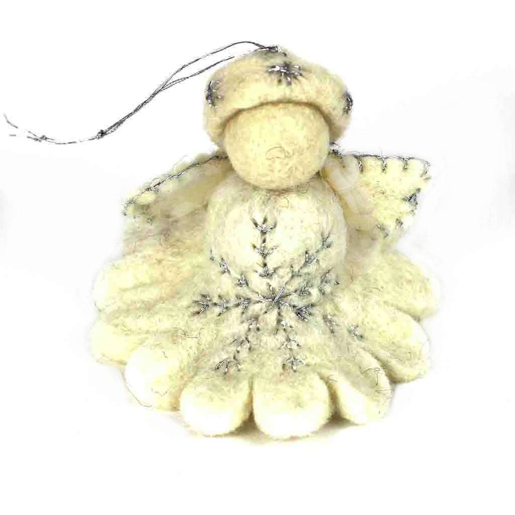 global groove gLg40012-02-241425 Handmade & Fair Trade Angel Felt Ornament&44 White