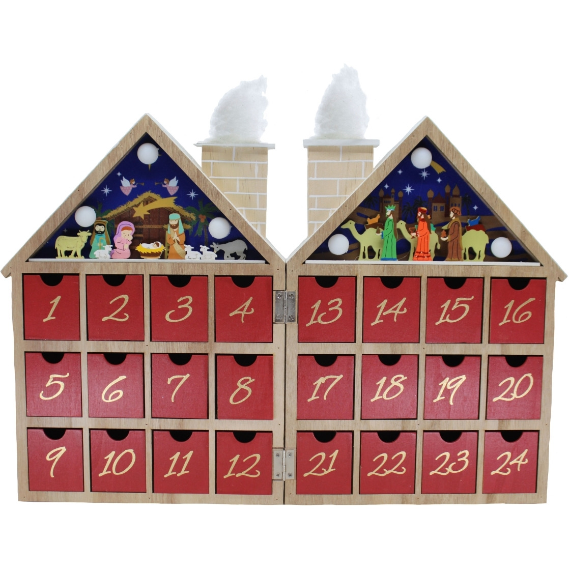 Kurt S Adler D3699 1181 in Battery-Operated Wooden LED Nativity Advent calendar