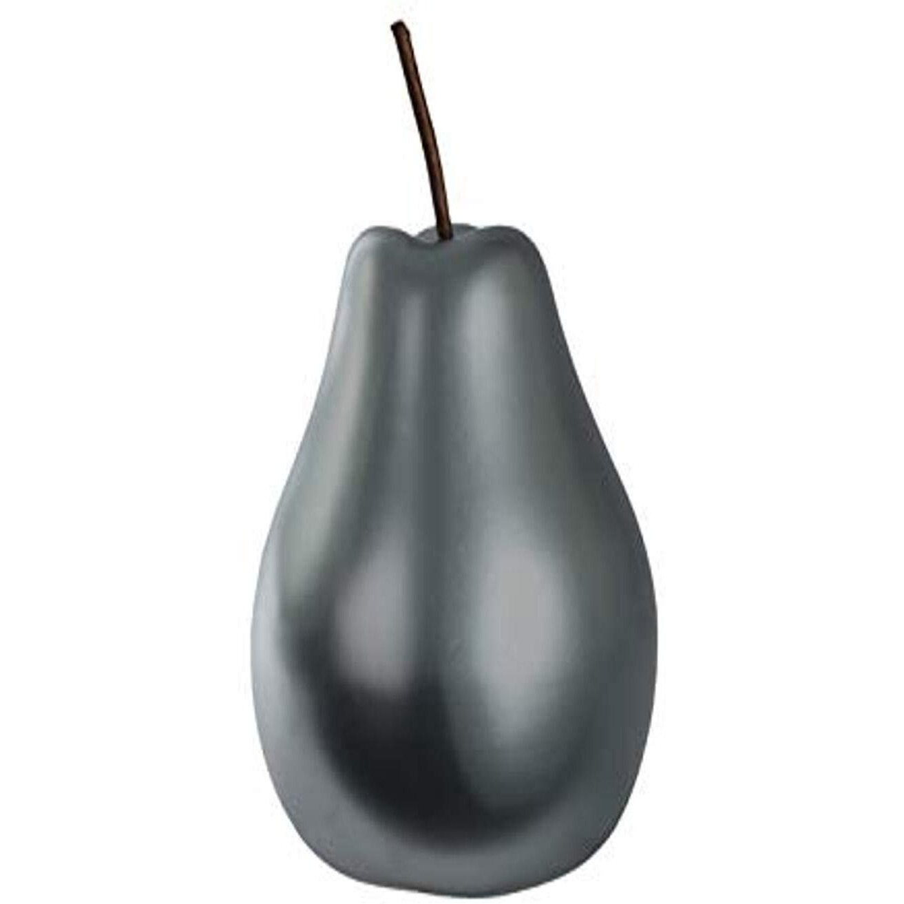 Urban Trends collection 44373 ceramic Pear Figurine  chrome Silver - Large
