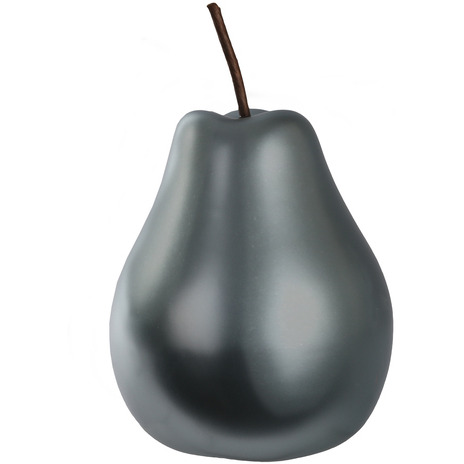Urban Trends collection 44373 ceramic Pear Figurine  chrome Silver - Large