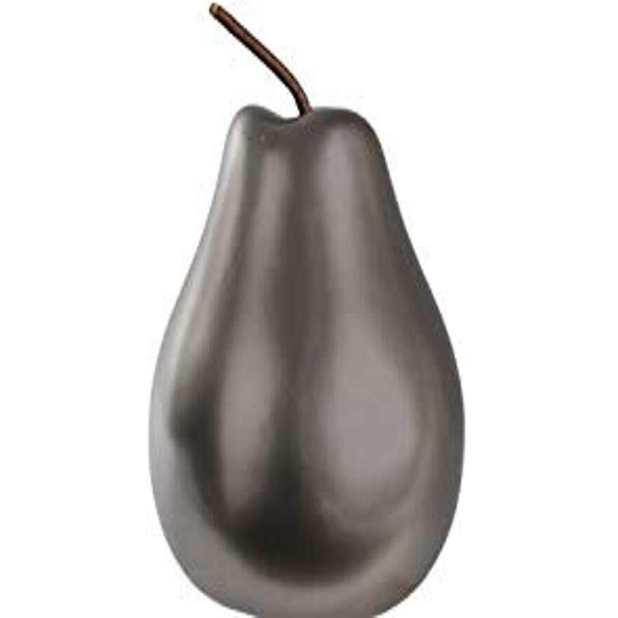 Urban Trends collection 44366 ceramic Pear Figurine  chrome gunmetal gray - Small