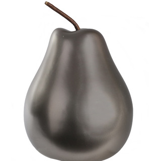 Urban Trends collection 44366 ceramic Pear Figurine  chrome gunmetal gray - Small