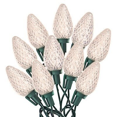 Noma & Inliten 239069 8 in Holiday Wonderland Warm White Faceted c9 LED Light Set on Spool&44 green Wire - 75 count