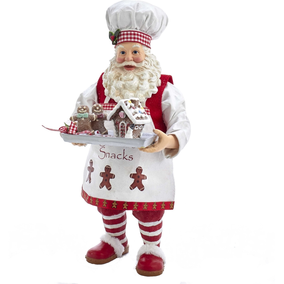 Kurt S Adler FA0104 11 in Fabrich gingerbread chef Santa