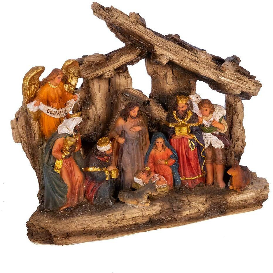 Kurt S Adler N1020 7 in Resin Nativity Table Set  11 Piece