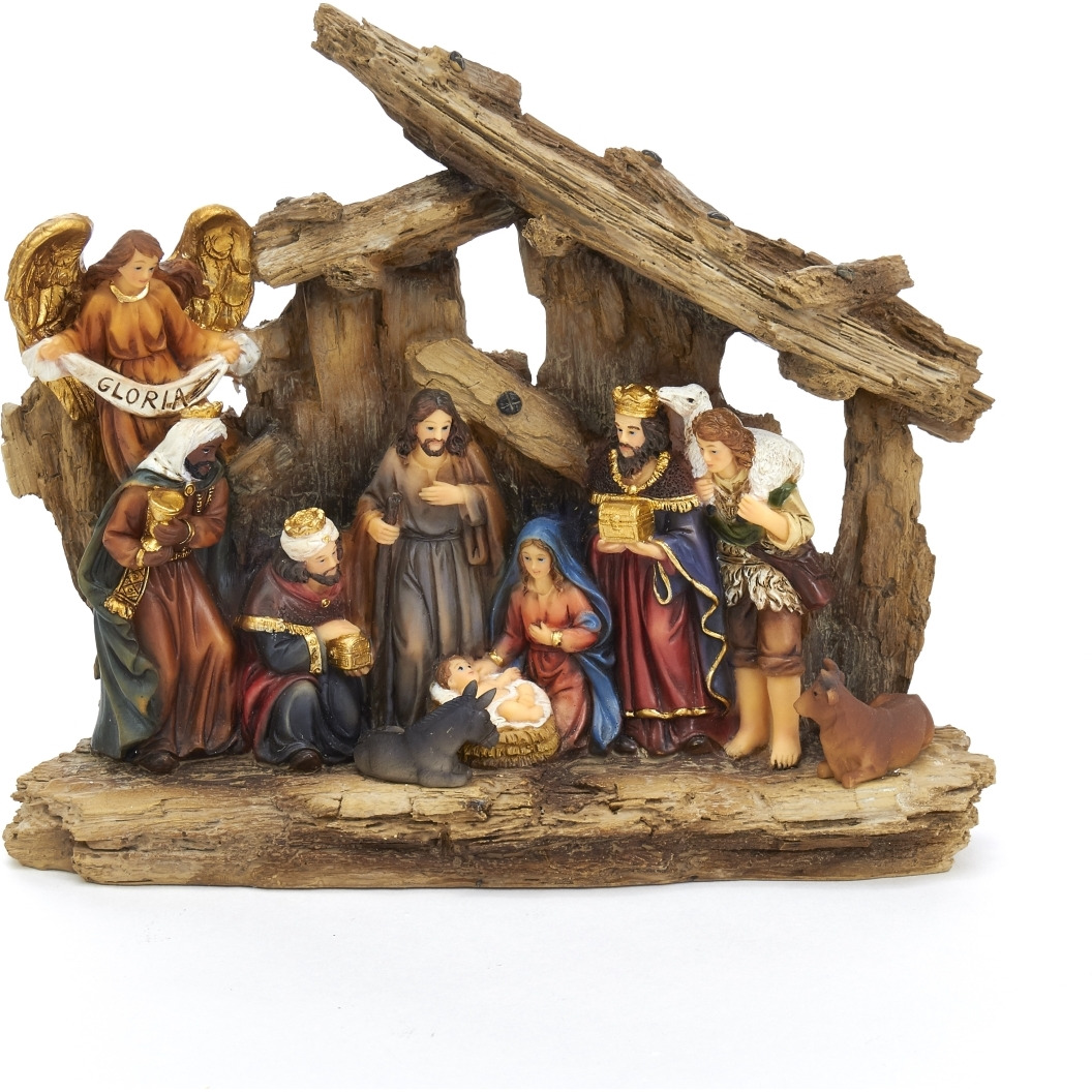 Kurt S Adler N1020 7 in Resin Nativity Table Set  11 Piece