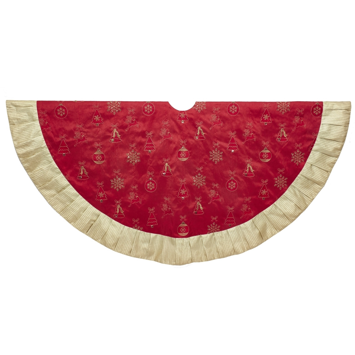Kurt S Adler TS0226 60 in Red & gold Ornament Tree Skirt