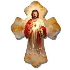 glow Decor 137535 Sacred Heart & Jesus I Trust in You Wall cross - 6 x 8 in