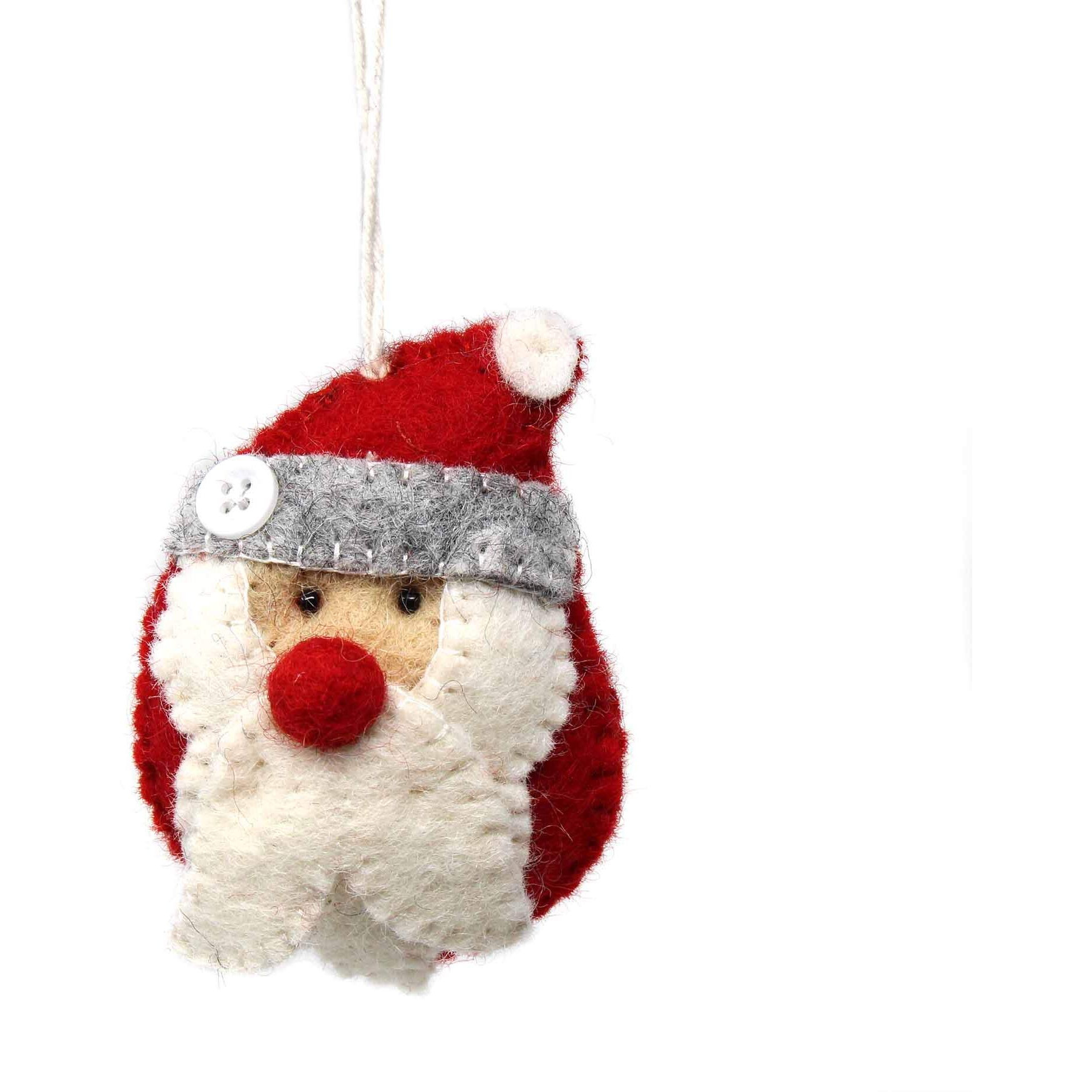 global groove gLg60037-01 Hand Felted christmas Ornament Santa