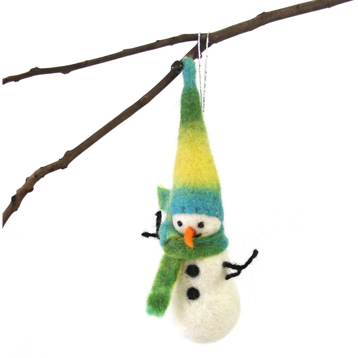 global groove gLg60035-01 crafts Hand crafted Wool Felt christmas Or Winter Ornaments From Nepal  Snowman