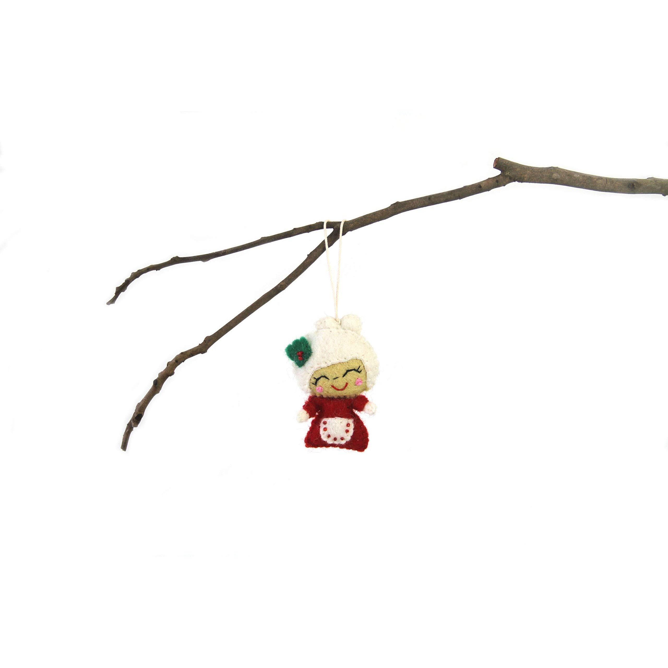 global groove gLg60040-01 Hand Felted christmas Ornament Mrs claus