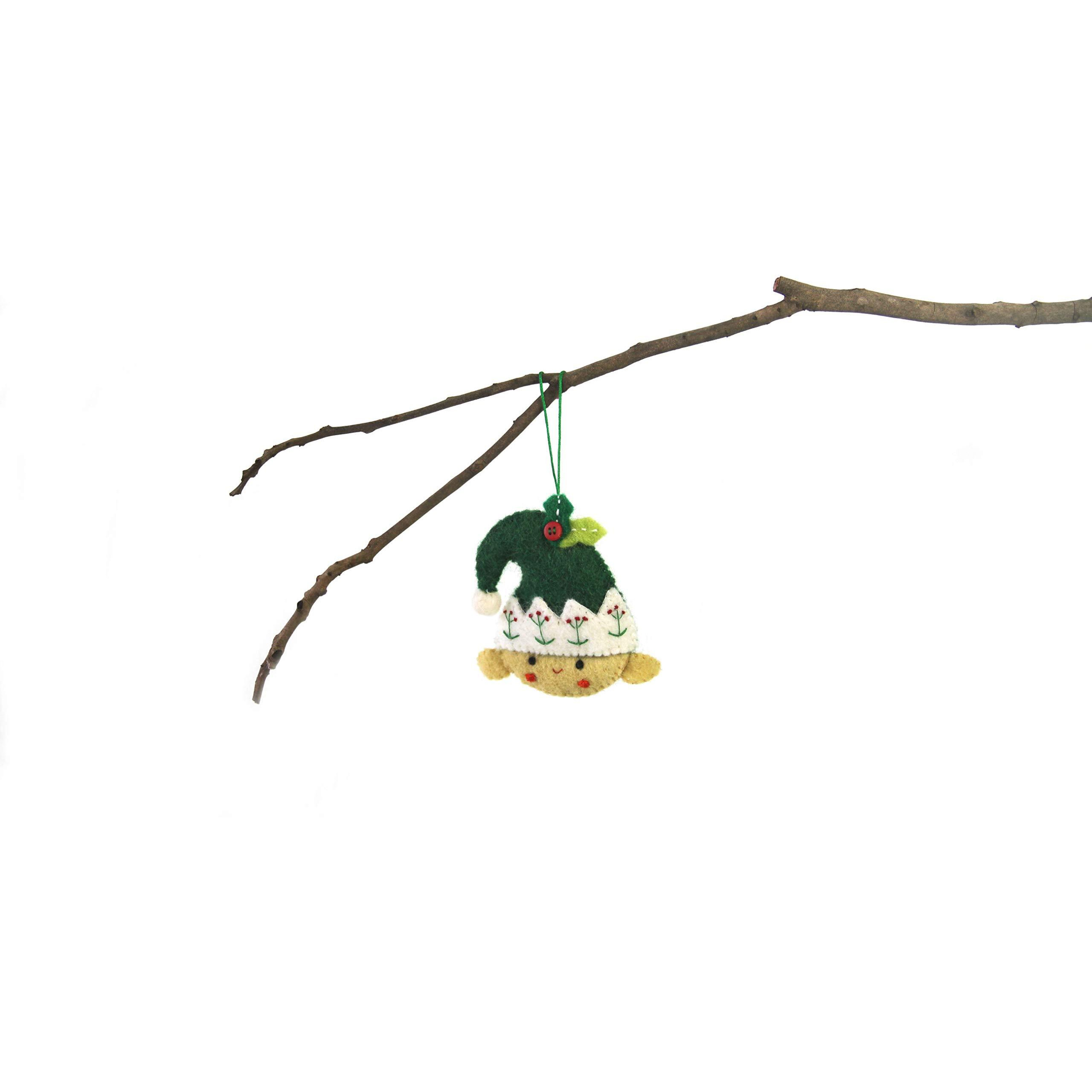 global groove gLg60041-01 crafts Hand crafted Wool Felt christmas Or Winter Ornaments From Nepal  Elf