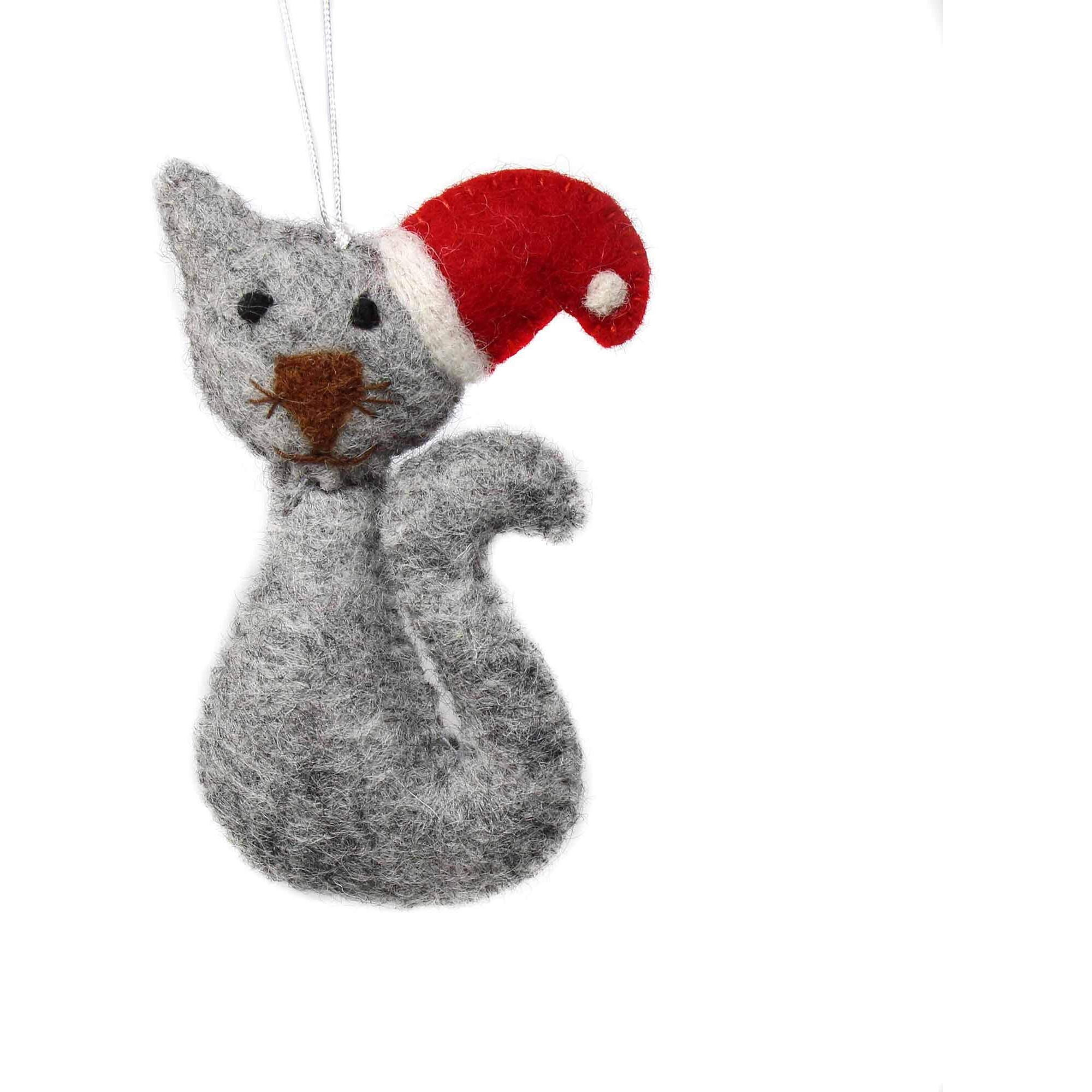 global groove gLg60045-01 Hand Felted christmas Ornament cat