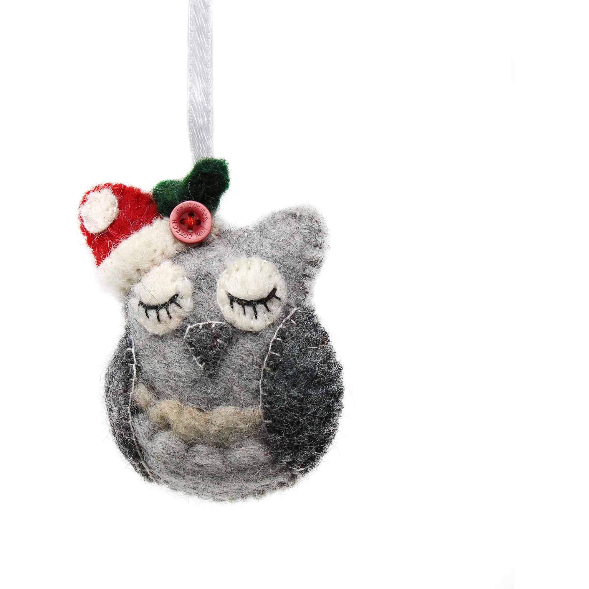 global groove gLg60036-01 Hand Felted christmas Ornament Owl