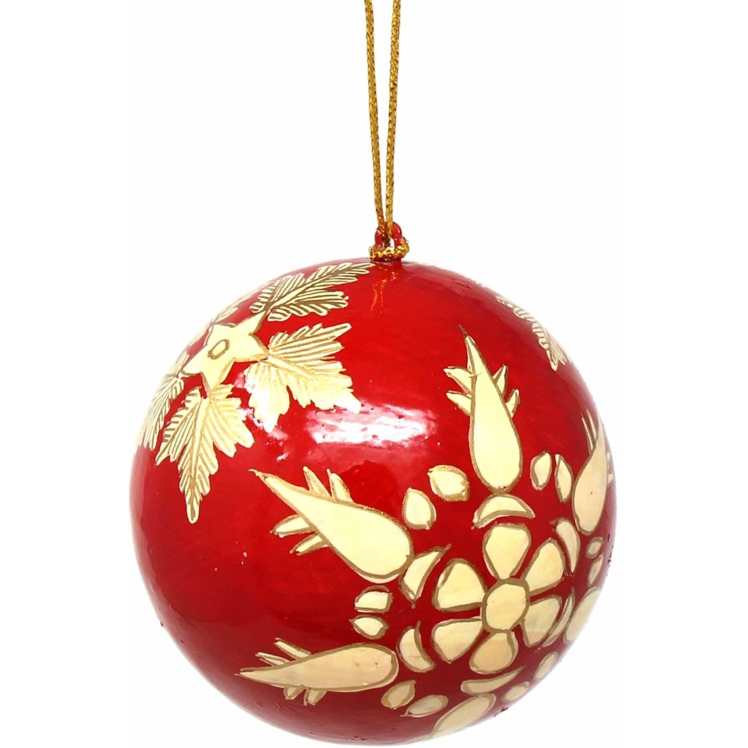 Asha Handicrafts IX04MSX9040 Handpainted Ornament  gold Snowflakes