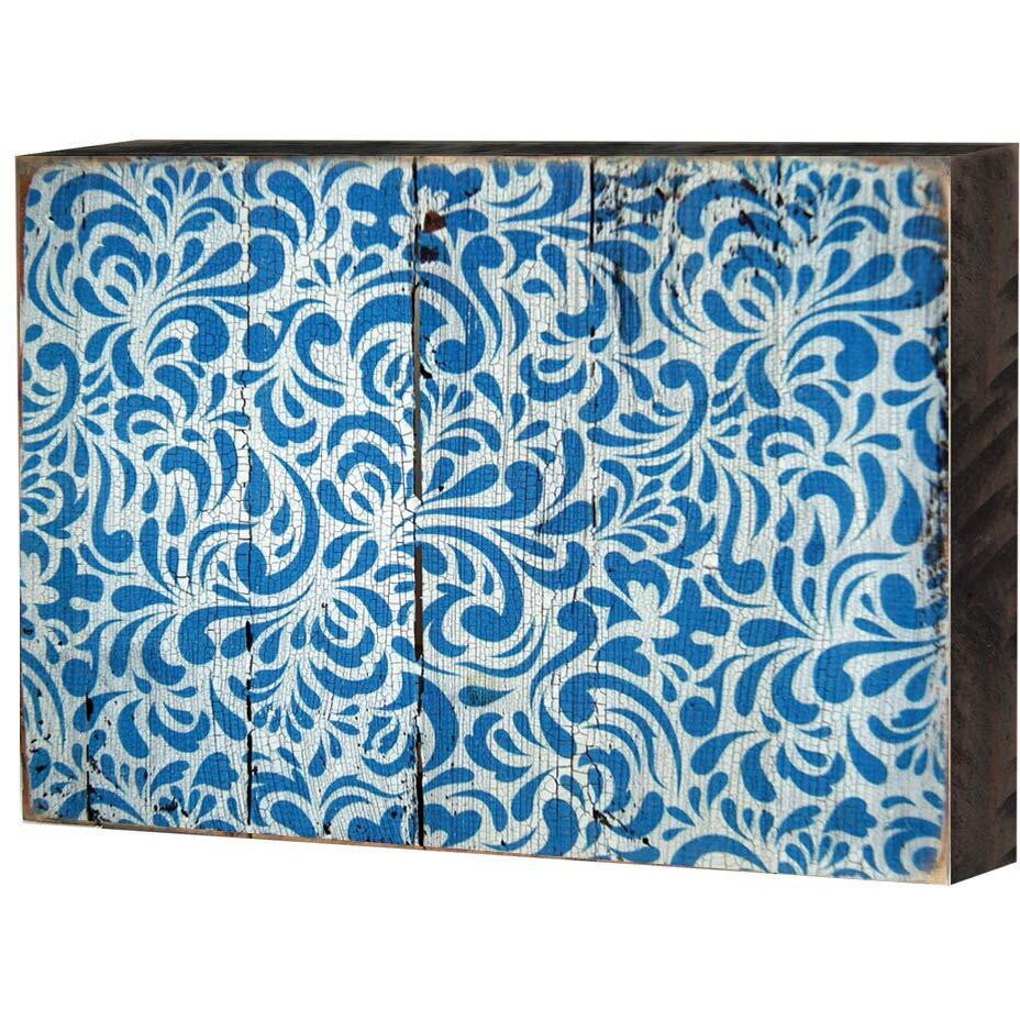Designocracy 95004-12 Patterned Rustic Wooden Block Design graphic Art