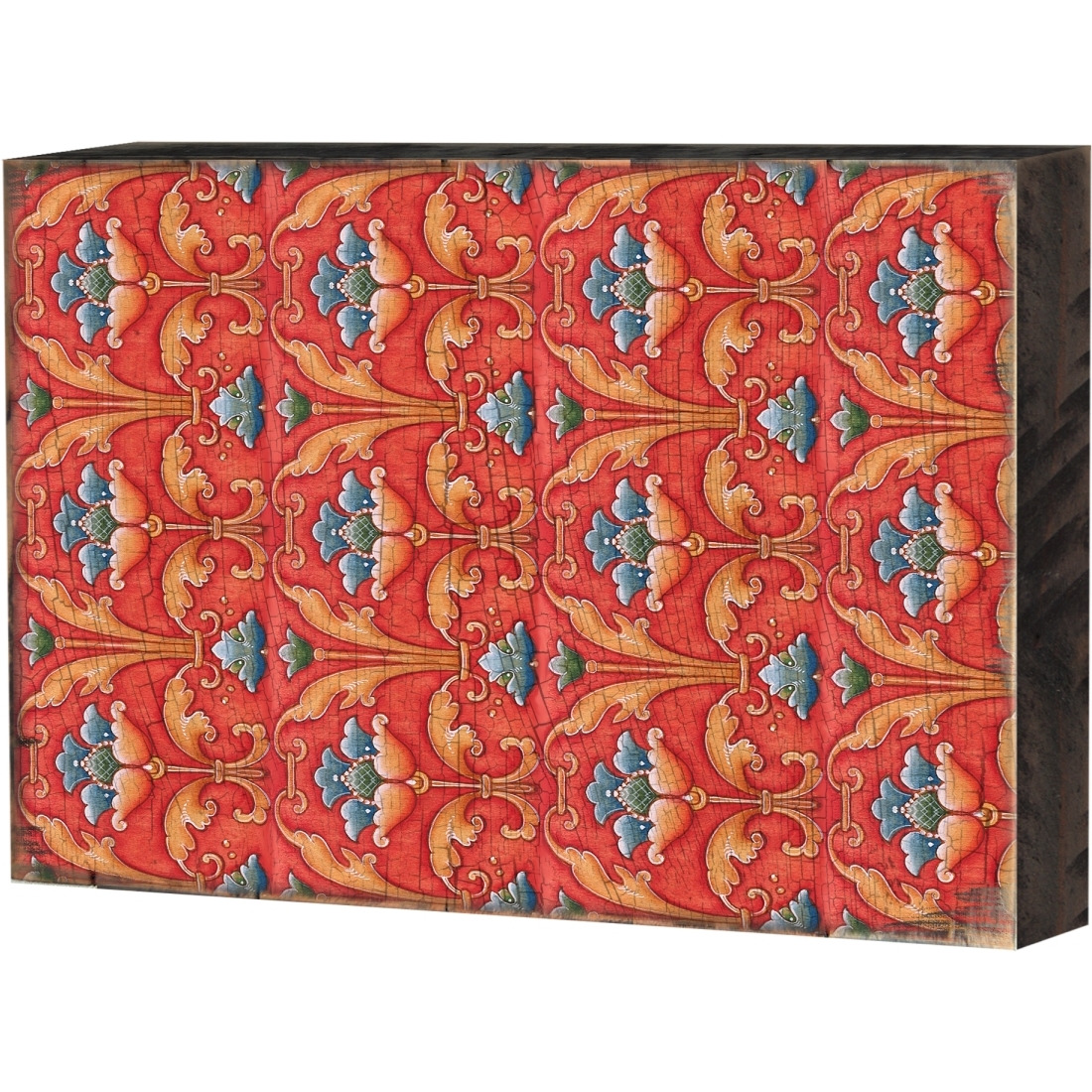 Designocracy 95017-12 Patterned Rustic Wooden Block Design graphic Art