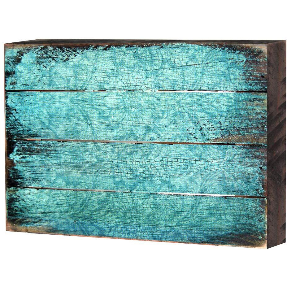 Designocracy 95008-08 Patterned Rustic Wooden Block Design graphic Art