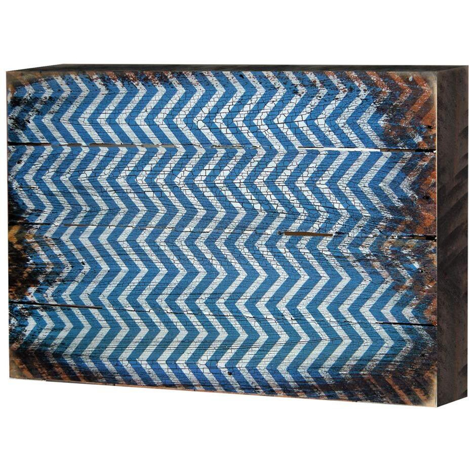Designocracy 95009-08 Patterned Rustic Wooden Block Design graphic Art