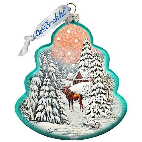 gDeBrekht 762-021 Winter Village with Moose Tree Ornament