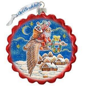 gDeBrekht 759-036 Santa on goose Wreath Ornament