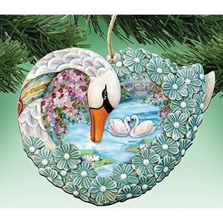 gDeBrekht 8185261 Love Swan Wooden Ornament Set of 2