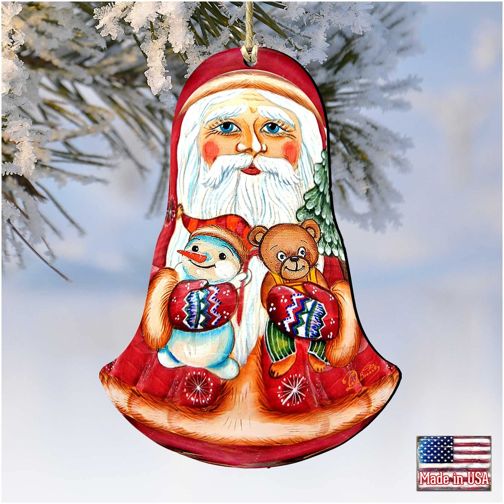 gDeBrekht 8115012 Santa Ropy-Poly Wooden christmas Ornament Set of 2