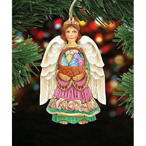 gDeBrekht 8154153 Easter Angel Wooden Ornament Set of 2