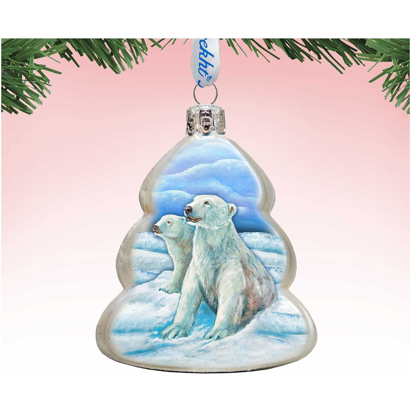 gDeBrekht 771045 Polar Bears glass Ornament