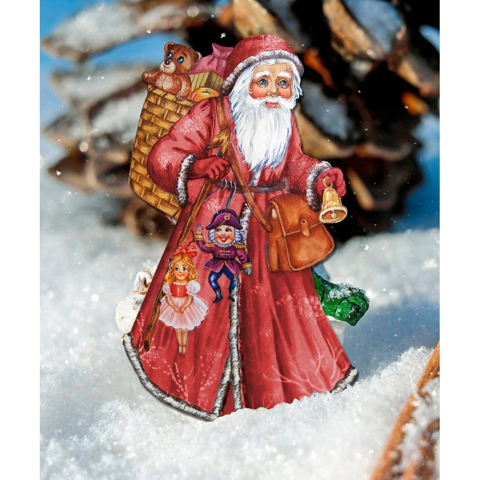 gDeBrekht 8124120 Saint Nick Wooden christmas Ornament Set of 2