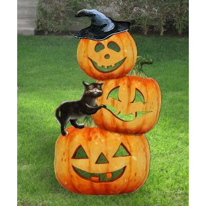 gDeBrekht 8158415 Scary Stocking Pumpkins Wooden Ornament Set of 2