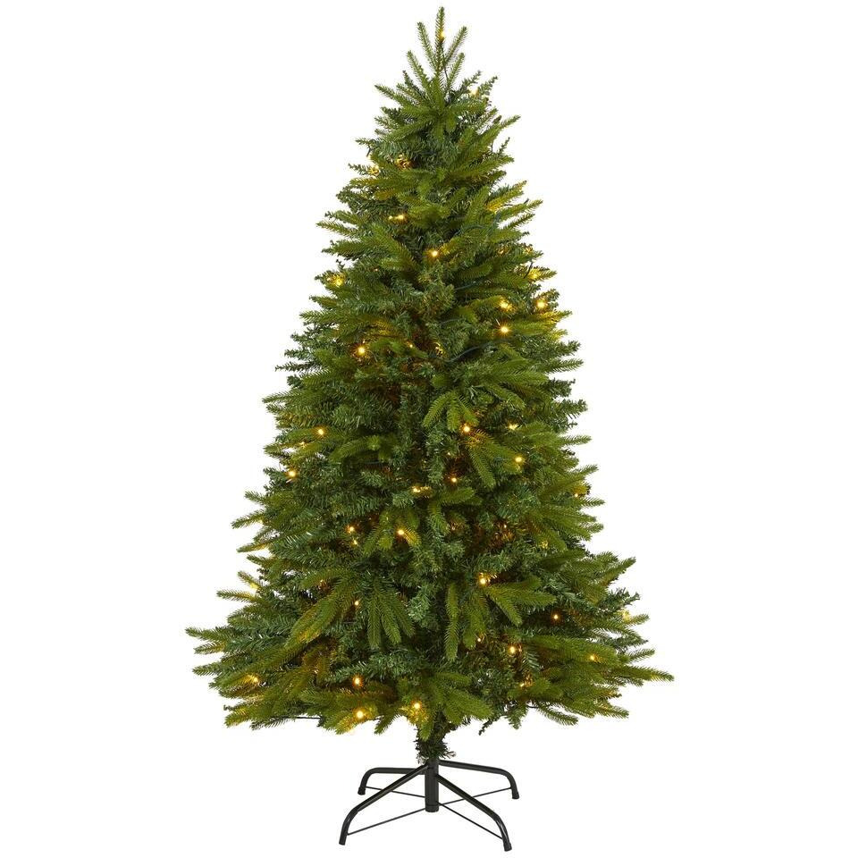 Nearly Natural T1784 5 ft Sun Valley Fir Artificial christmas Tree with 200 clear LED Lights