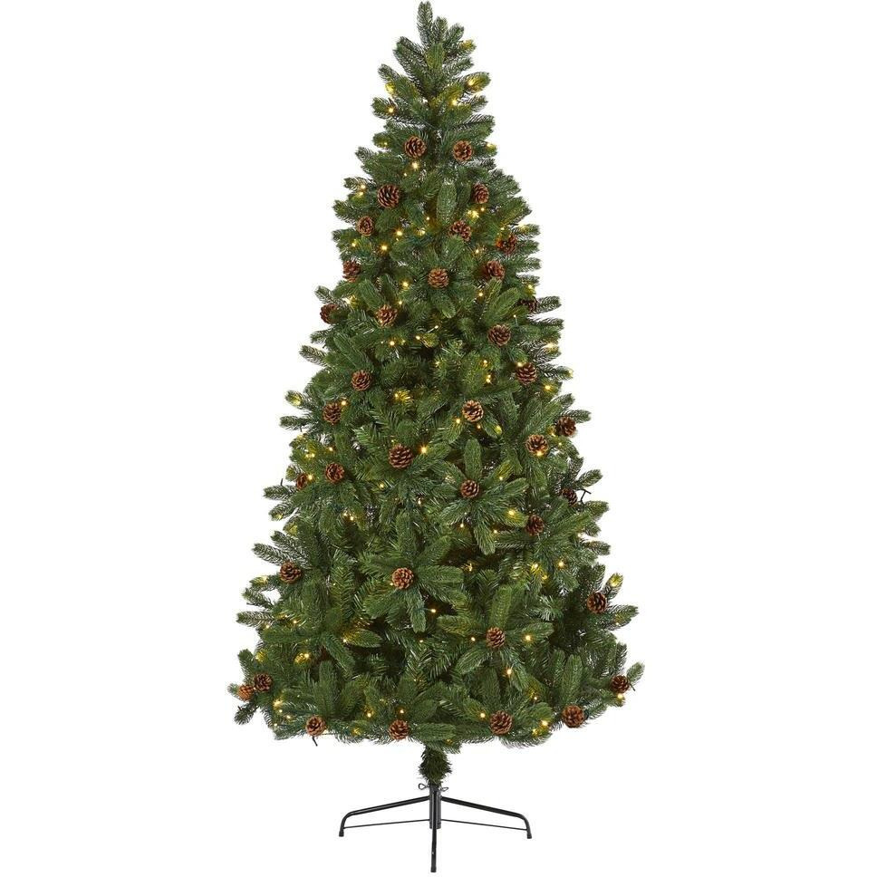 Nearly Natural T1777 75 ft Rocky Mountain Spruce Artificial christmas Tree with Pinecones & 400 clear LED Lights