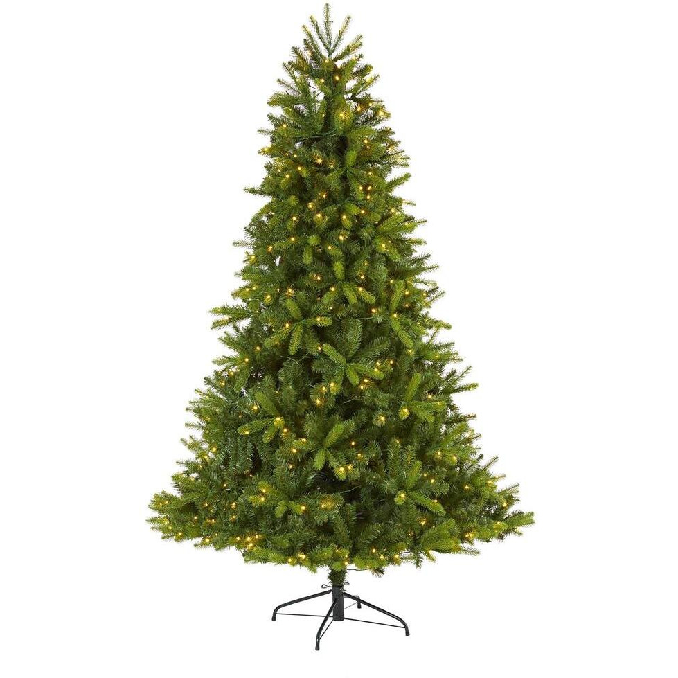 Nearly Natural T1659 7 ft New Haven Spruce Natural Look Artificial christmas Tree with 500 LED Lights