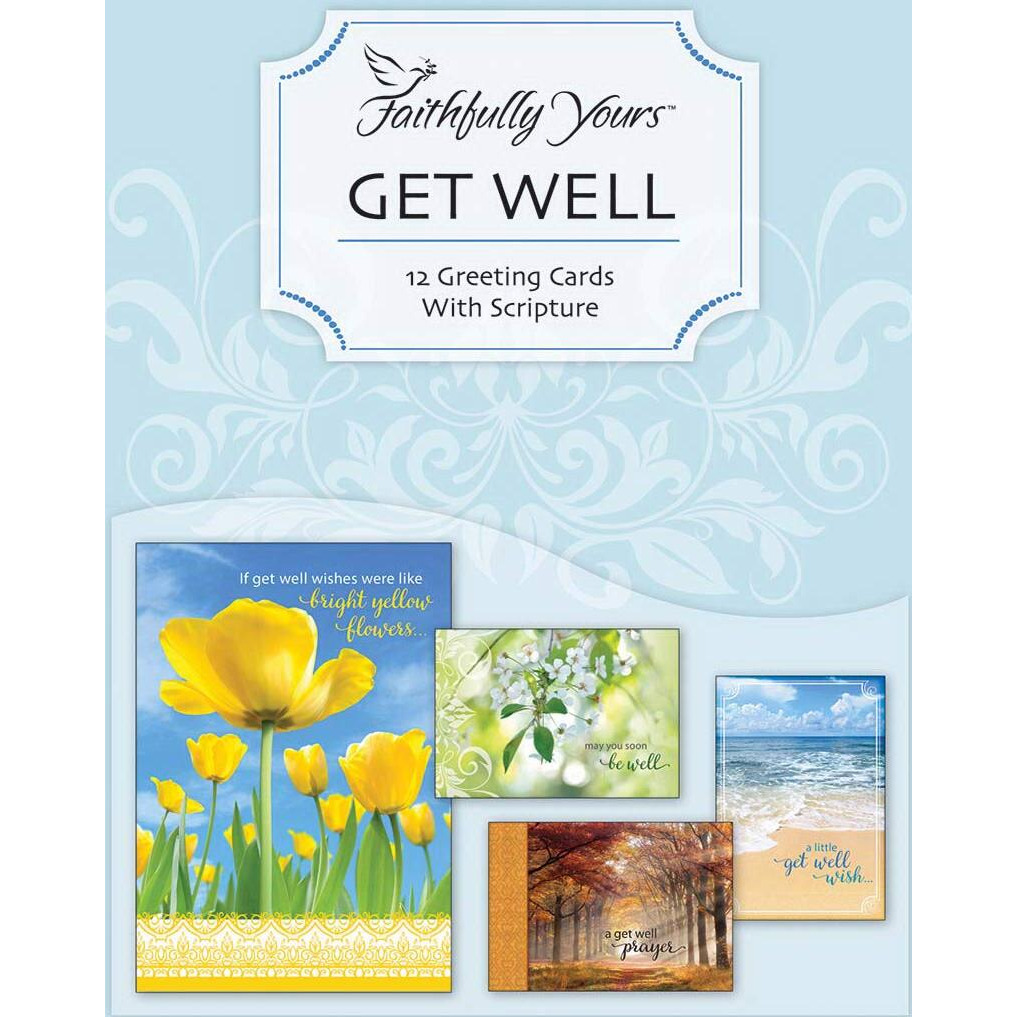 Faithfully Yours 166980 get Well card-Boxed - Thoughts of You - Box of 12