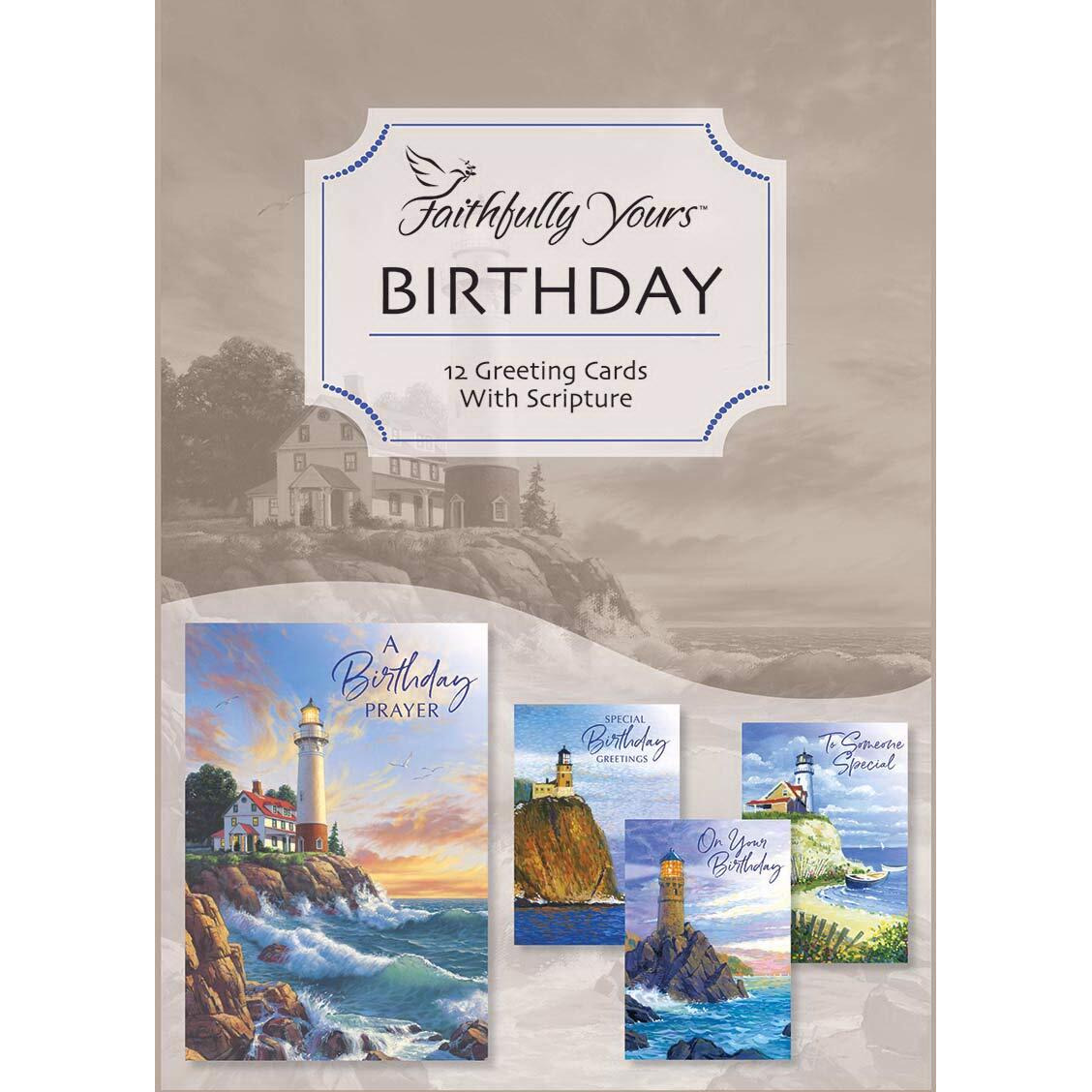 Faithfully Yours 166957 Birthday card-Boxed - Beacon of Faith - Box of 12