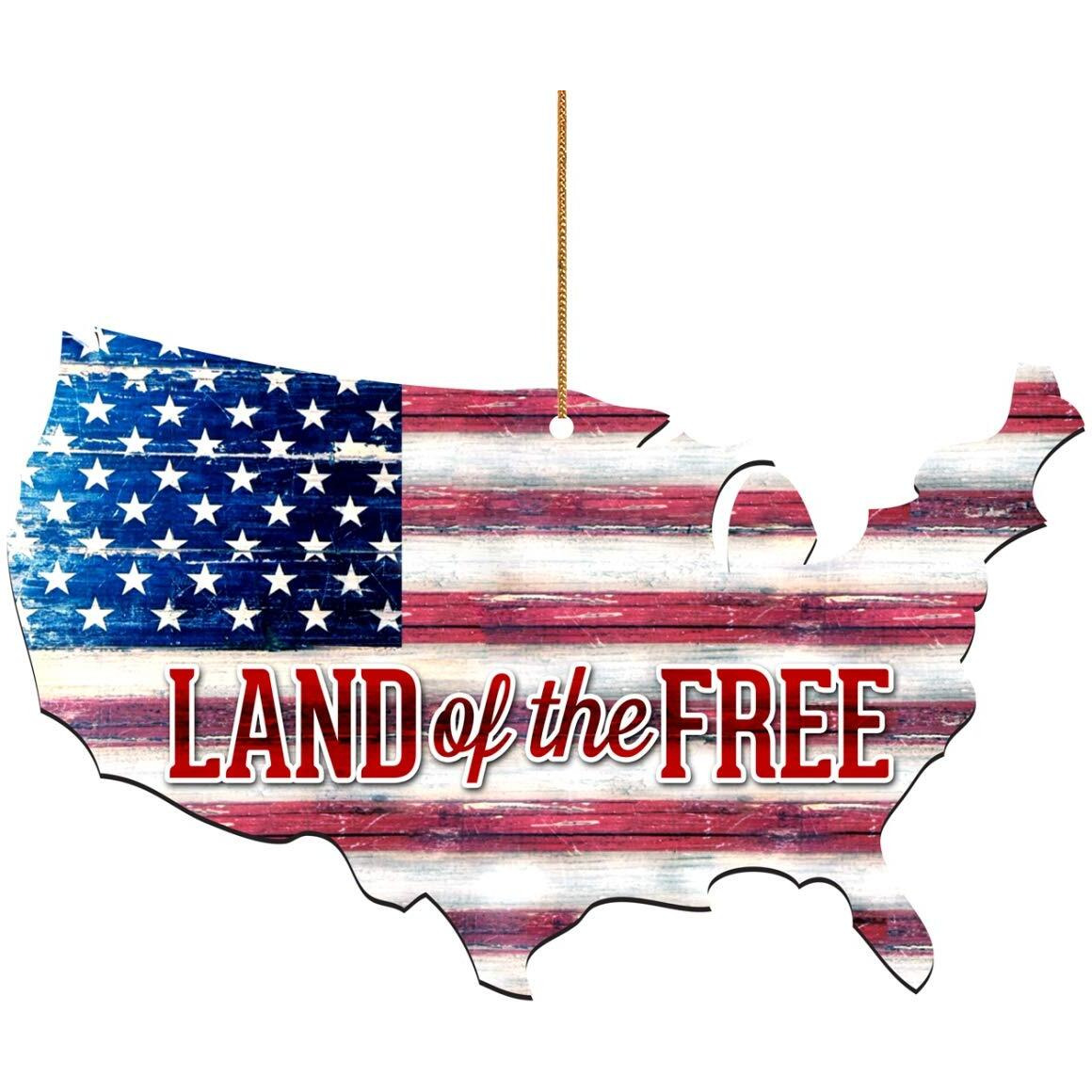 Designocracy 99916W-M Land of the Free America Wooden Magnet