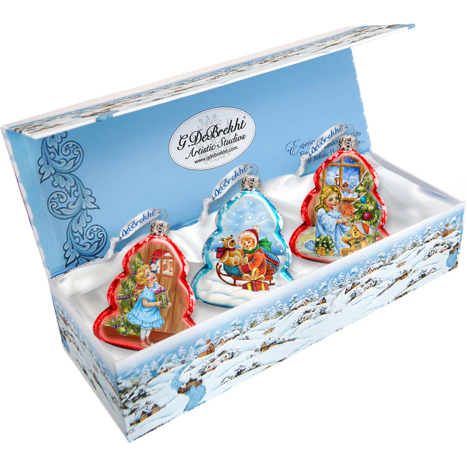 gDeBrekht 770117S3 Kids Play glass Ornaments - Set of 3