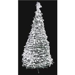 Autograph Foliages c-161220 8 ft Flocked Pop Up Tree - White  green