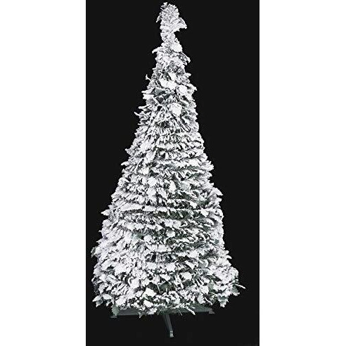 Autograph Foliages c-161220 8 ft Flocked Pop Up Tree - White  green
