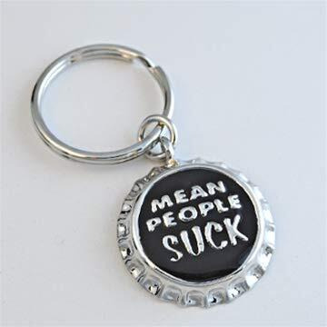Designer Jewelry KEYcHAINMEAN Mean People Suck Key Ring