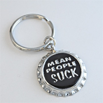 Designer Jewelry KEYcHAINMEAN Mean People Suck Key Ring