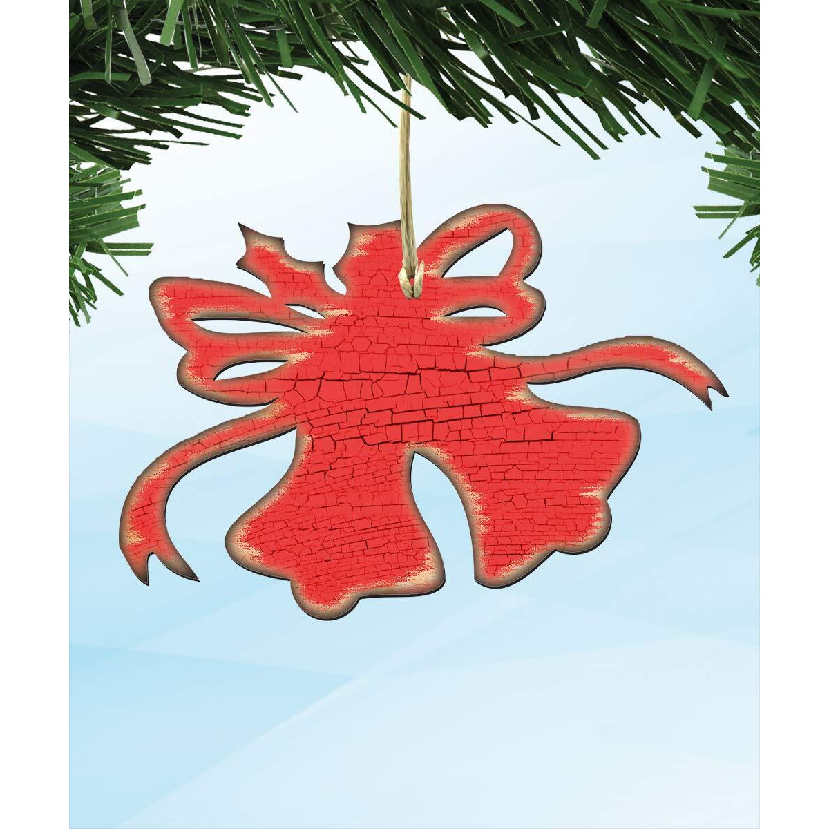 Designocracy 99815-M Rustic christamas Bells Wooden Magnet